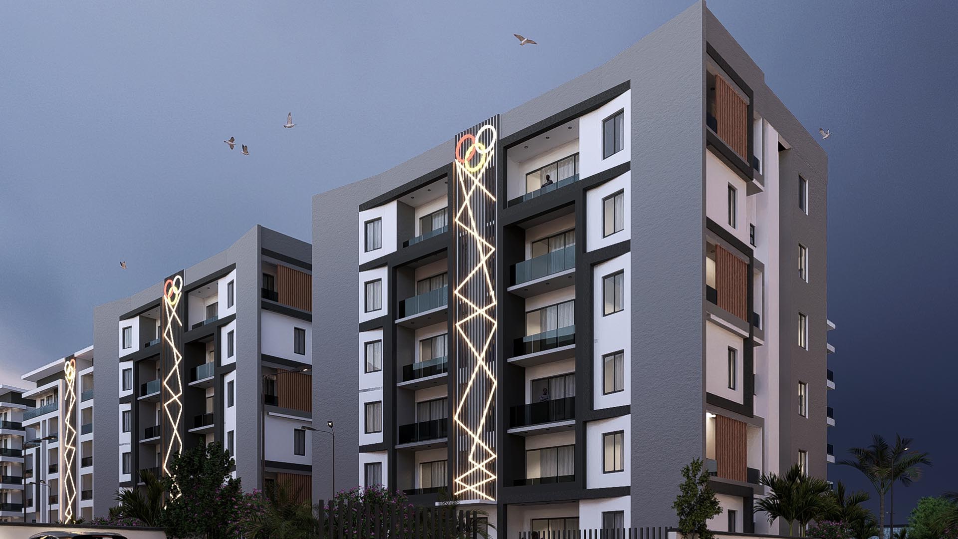The illuminated evening masterplan